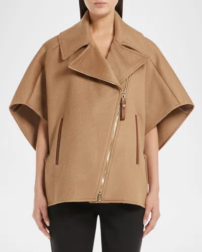 Max Mara Segnale Cashmere Cape In Brown