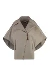 Max Mara Cashmere Cape-coat With Wide Lapel Collar In Ecru