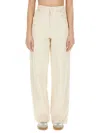 Max Mara Logo Patch Wide-leg Jeans In Bianco Tela