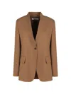 Max Mara Segnale Single-breasted One Button Jacket In Brown