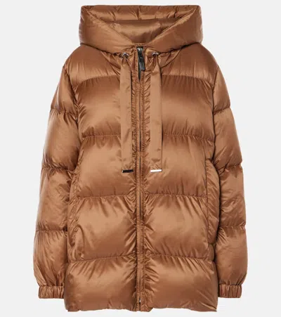 Max Mara Down Puffer Jacket In Brown