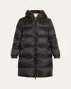 Max Mara Seia Long Hooded Down Jacket In Black