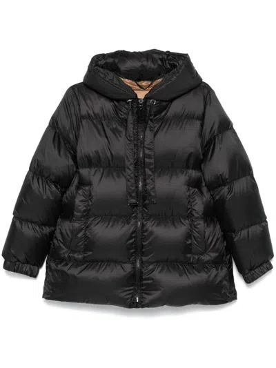 Max Mara Nylon Short Down Jacket In Black