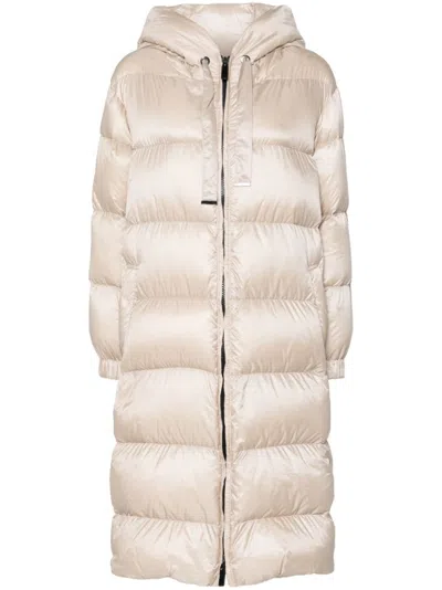 Max Mara Cube Long-sleeved Down Jacket In Beige