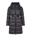Max Mara Down Quilted Longline Jacket In Black