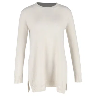 Max Mara Selina Oversized Sweater In White Wool In Animal Print