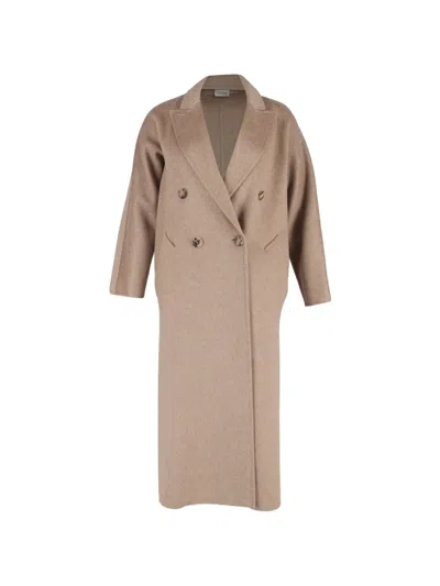 Pre-owned Max Mara Selina Peak-lapel Double-breasted Coat In Brown