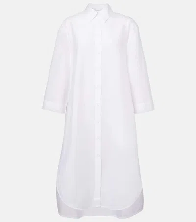 Max Mara Sella Cotton-blend Poplin Midi Shirt Dress In White