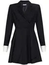 Max Mara Sella Wool Gabardine Mini Dress In Black