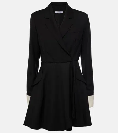 Max Mara Sella Wool Gabardine Mini Dress In Black