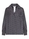 Max Mara Maxmara Mxmdisco Semi Fitted Printed Silk Shirt In Blue