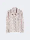 Max Mara Semi-fitted Printed Silk Shirt In Pink