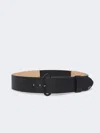 Max Mara Semi-glossy Leather Belt In Black