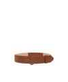 Max Mara Semi-glossy Leather Belt In Brown