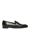 Max Mara Semi-glossy Leather Moccasins In Black