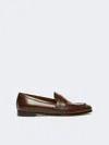 Max Mara Semi-glossy Leather Moccasins In Multi