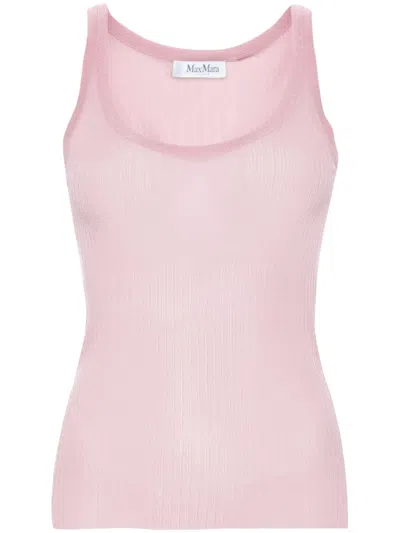 MAX MARA SEMI-SHEER FINE-RIBBED TOP