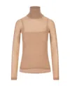 Max Mara Semi-sheer High-neck Jumper In Nude