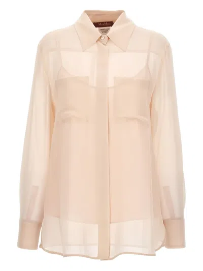 Max Mara Semi-sheer Shirt In Pink