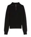 Max Mara Cashmere-blend Black Jumper With High Neck In Black