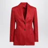 Max Mara Tailored Jacket Single Breasted Notch Lapel In Red