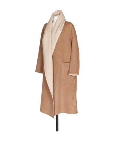 Max Mara Senna Reversible Camel Hair Coat In Brown