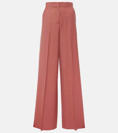 Max Mara Senna Virgin Wool Wide-leg Pants In Rot