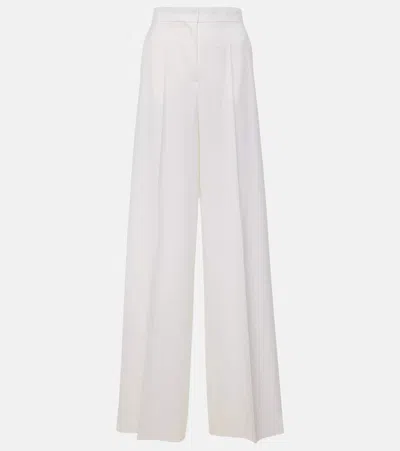 Max Mara Senna Virgin Wool Wide-leg Pants In White