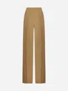 Max Mara Pantalone Ampio In Seta E Lino In Honey