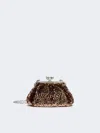 Max Mara Sequin-adorned Small Satin Pasticcino Bag In Brown