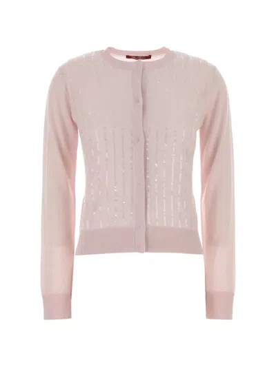 Max Mara Sequin-details Cardigan In Pink