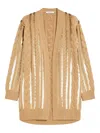 Max Mara Sequin-embellished Cable-knit Cardigan