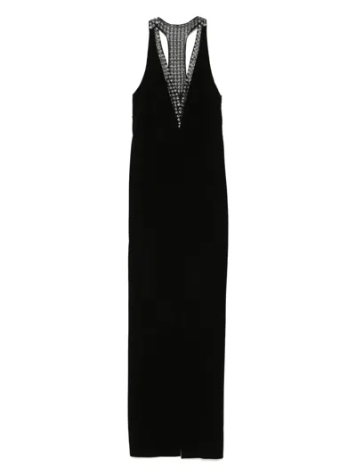Max Mara Sequin-embellished Maxi Dress In Black