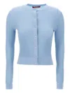 Max Mara Sequin-embellished Ribbed Cardigan In Blue