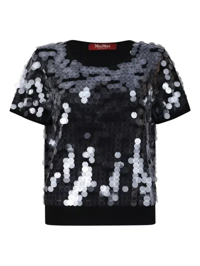 MAX MARA SEQUIN-EMBELLISHED SHORT-SLEEVE T-SHIRT