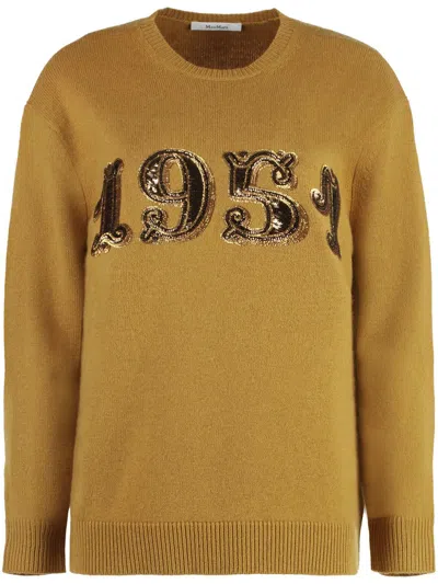 Max Mara Sequin-embellished Sweater In Brown