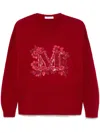 Max Mara Sequin-embellished Sweater In Red