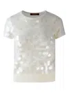 Max Mara Sequin-embellished T-shirt In White