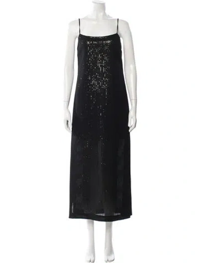 Pre-owned Max Mara Sequin Long Dress In Black