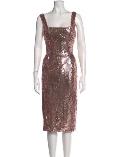 Pre-owned Max Mara Sequin Midi Length Dress In Pink