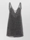 Max Mara Silk Organza Mini Dress With Floral Sequins