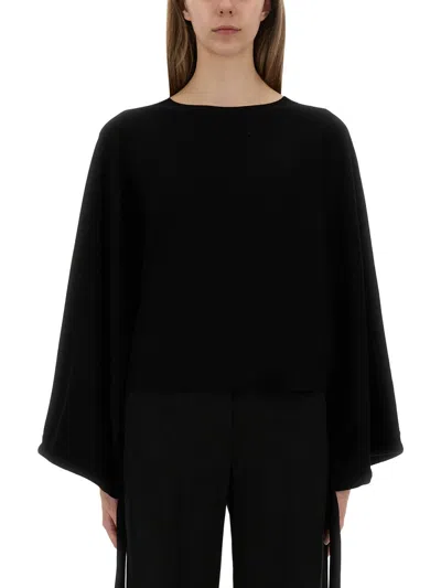 Max Mara Sequin-adorned Mesh-knit Cotton Sweater In Black