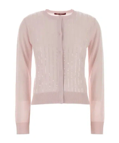 Max Mara Sequin-details Cardigan In Neutral