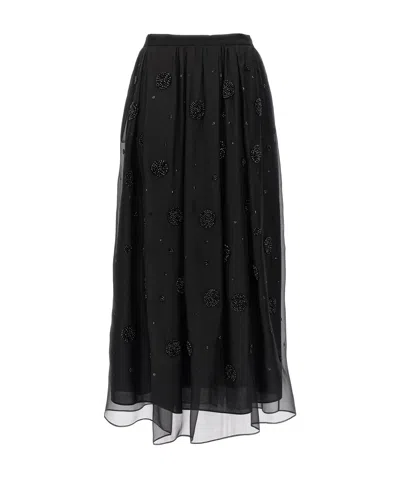 MAX MARA MAX MARA STUDIO ALL-OVER EMBELLISHED LONG SKIRT