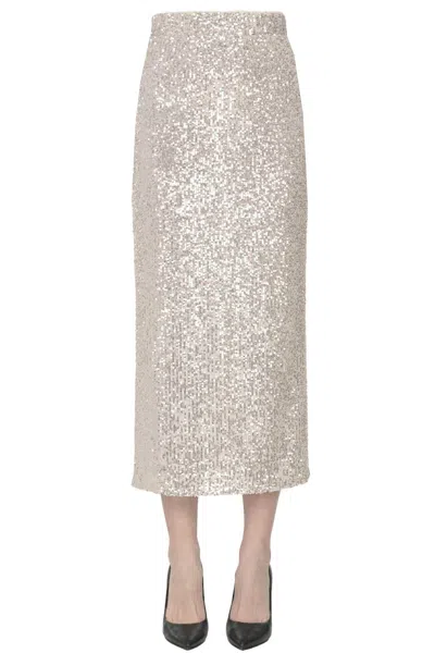 Max Mara Sequined Pencil Skirt In Neutral
