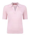 Max Mara Sequined Wool And Silk Polo Shirt In Pink