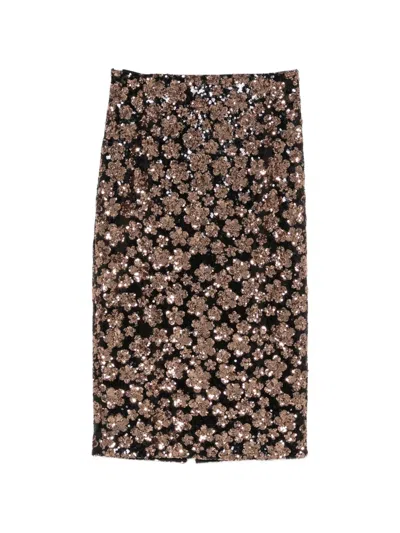 Max Mara Sequin-embellished Midi Skirt In Animal Print