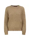 Max Mara Sequin-embellished Openwork Sweater In Neutral