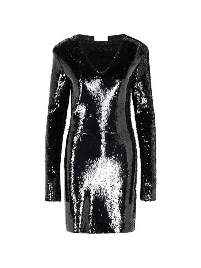 Max Mara Sequin-embellishment Mini Dress In Black