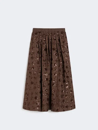 Max Mara Sequinned Cotton Skirt In Multi